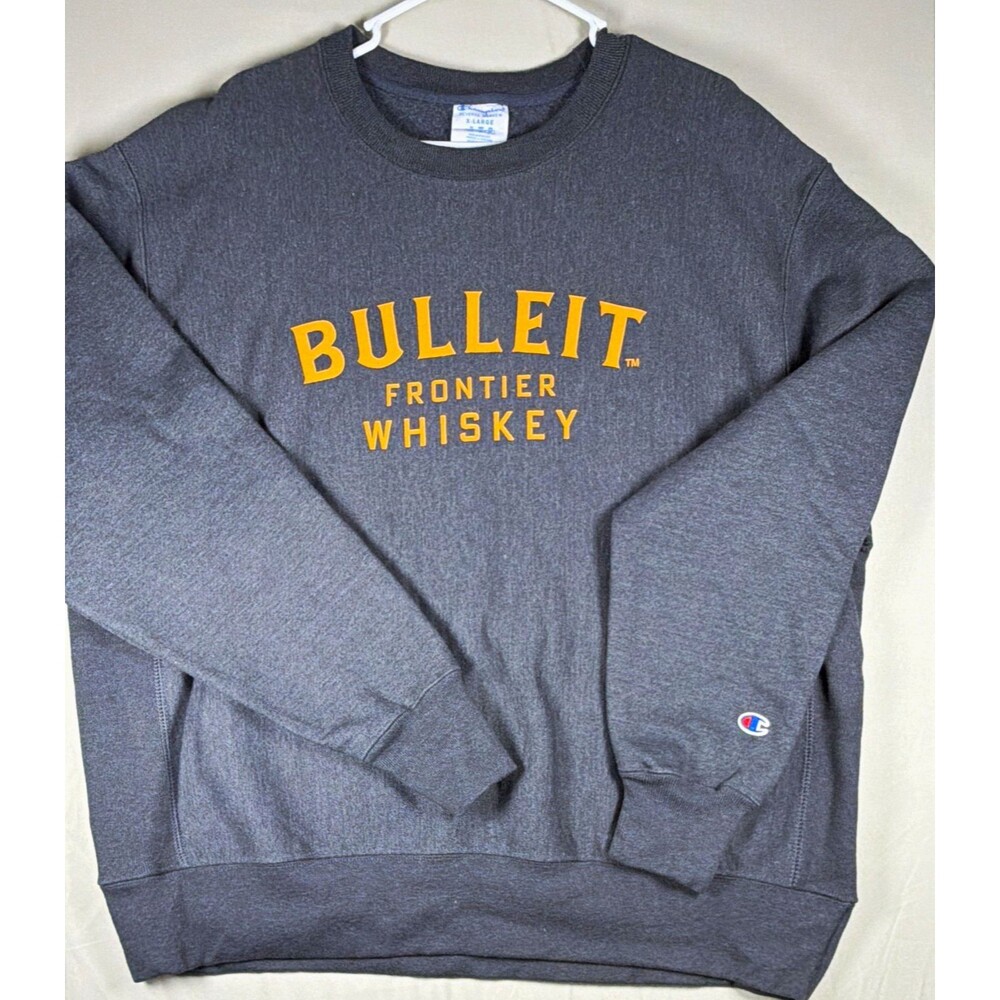 Champion Reverse Weave Bulleit Frontier Whiskey Sweatshirt Mens XL Gray Crewneck